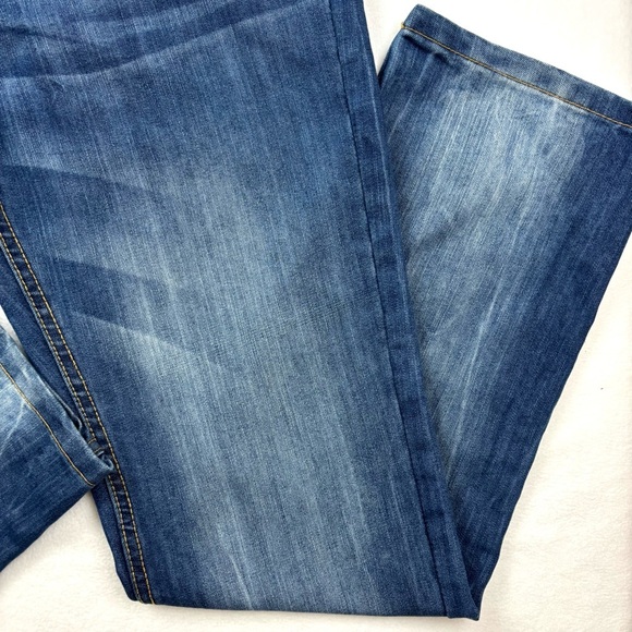 Truth Substance Med Blue Faded Whiskered Mens Straight Leg Jeans Size 32/32 - Picture 6 of 15